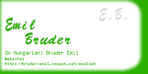 emil bruder business card